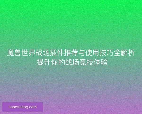魔兽世界战场插件推荐与使用技巧全解析 提升你的战场竞技体验