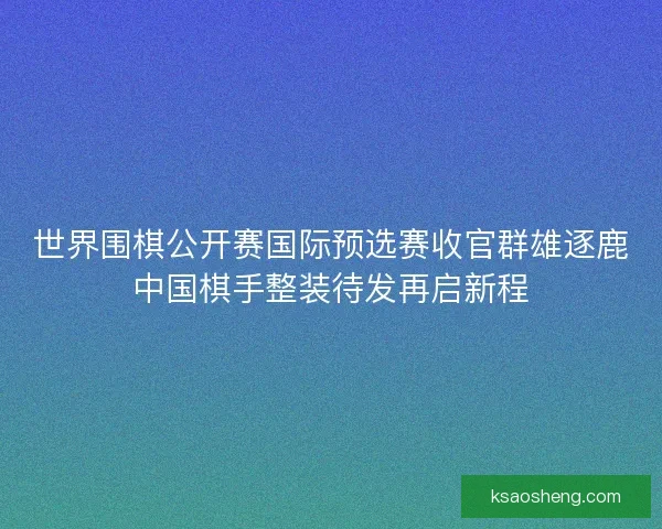 世界围棋公开赛国际预选赛收官群雄逐鹿中国棋手整装待发再启新程
